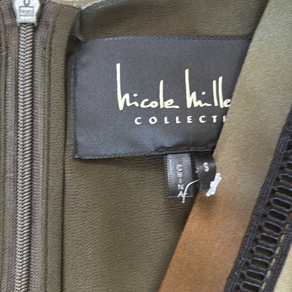 Nicole Miller ruffle tiered multi colored v neck print dress Sz S - Picture 2 of 11